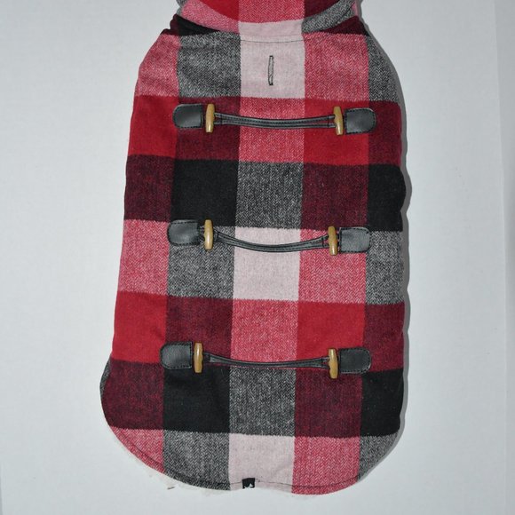 Hotel Doggy  Plaid Melton Coat  in  Cranberry Red  Size: LARGE  #DJ00199DI   NWT - Picture 5 of 5